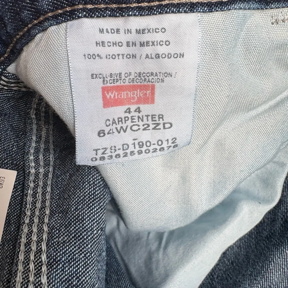Wrangler Men's 100% Cotton Carpenter Jean Shorts -Size 44 - Durable & Dependable